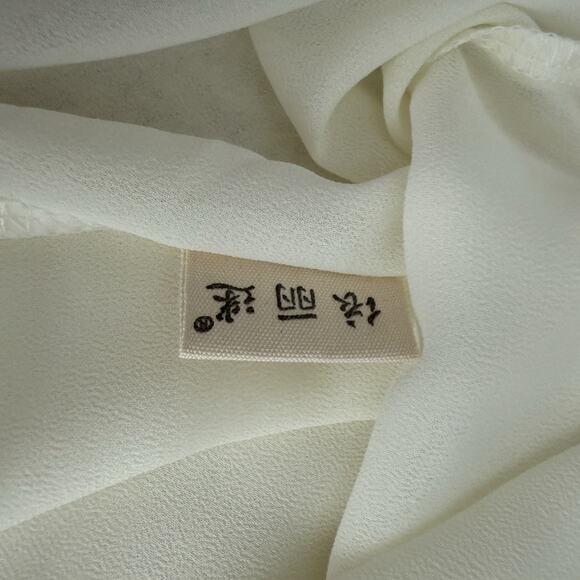 Womens White Sleeveless Blouse Size Small Fairy Flowy Vanilla Girl Babydoll - Picture 8 of 9